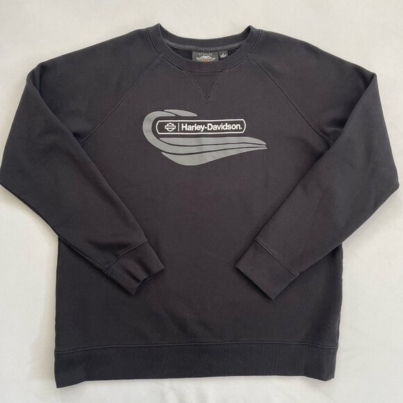 Harley Davidson Women’s XL Crewneck Sweatshirt Sportster Black & Gray Biker - Picture 1 of 6